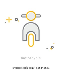 Thin line icons, Linear symbols, Motorcycles