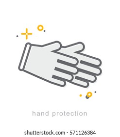 Thin line icons, Linear symbols, Hand protection