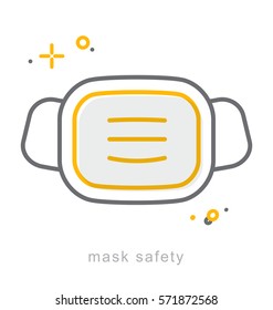 Thin line icons, Linear symbols, Mask safety