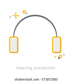 Thin line icons, Linear symbols, Hearing protection