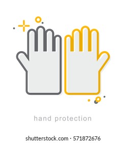 Thin line icons, Linear symbols, Hand protection