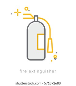 Thin line icons, Linear symbols, Fire extinguisher