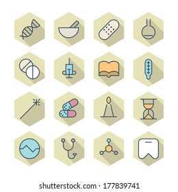 Thin Line Icons For Medical. Vector eps10.