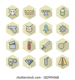 Thin Line Icons For Miscellaneous Items. Vector eps10.