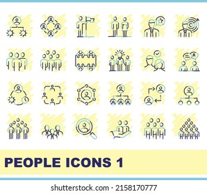 Thin line icons for people 1