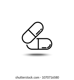 thin line icons for Pills,vector illustrations