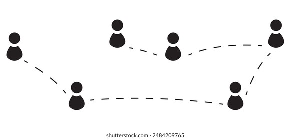 Dünne Linie Symbole verwandte Team, Teamarbeit, Kollegen, Zusammenarbeit. Lineare Business-Simple-Symbol-Kollektion. Vektorillustration. Bearbeitbarer Strich