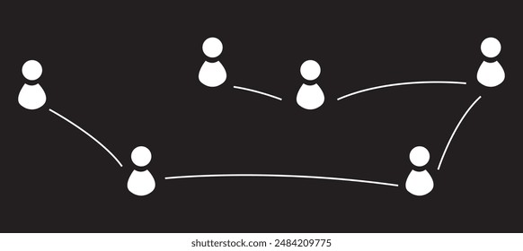 Dünne Linie Symbole verwandte Team, Teamarbeit, Kollegen, Zusammenarbeit. Lineare Business-Simple-Symbol-Kollektion. Vektorillustration. Bearbeitbarer Strich