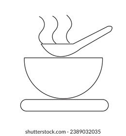 Thin line icons of restaurant and menu options. Outline symbol