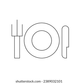 Iconos delgados de línea de opciones de menú y restaurante. Símbolo de esquema