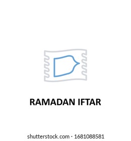 Thin line icons rug with the concept of Ramadan on a white background