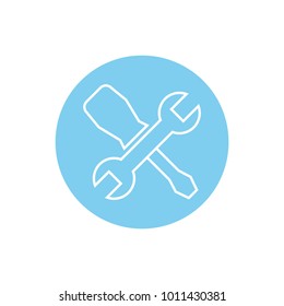 thin line icons for Screwdriver and wrench,vector illustrations