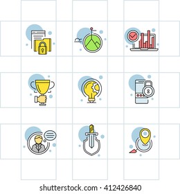 Thin line icons set.