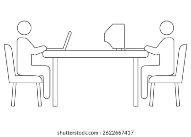 Conjunto de iconos de línea delgada sobre la gente de negocios. Símbolos planos, icono de línea delgada de la sala de reuniones: grupo de personas en el entrenamiento. Ilustración vectorial moderna eps 10