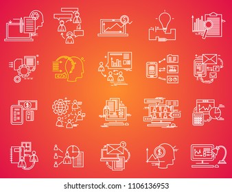Thin Line Icons Set. Business Elements for Websites, Banners, Infographic Illustrations. Simple Linear Pictograms Collection. Logo Concepts Pack for Trendy Designs. Premium Quality Pictogram Pack