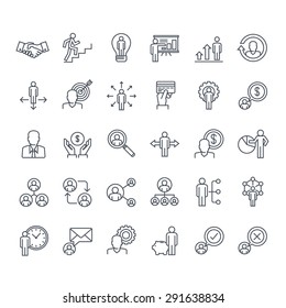 Thin line icons set  Icons for business  management  finance  strategy  planning  analytics  banking  communication  social network  affiliate marketing   