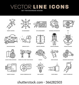 Thin Line Icons Set. Business Elements for Websites, Banners, Infographic Illustrations. Simple Linear Pictograms Collection. Logo Concepts Pack for Trendy Designs. Premium Quality Pictogram Pack