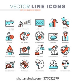 Thin Line Icons Set. Business Elements for Websites, Banners, Infographic Illustrations. Simple Linear Pictograms Collection. Logo Concepts Pack for Trendy Designs. Premium Quality Pictogram Pack