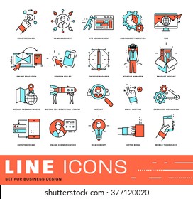 Thin Line Icons Set. Business Elements for Websites, Banners, Infographic Illustrations. Simple Linear Pictograms Collection. Logo Concepts Pack for Trendy Designs. Premium Quality Pictogram Pack