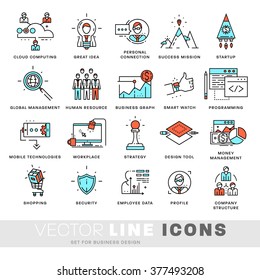 Thin Line Icons Set. Business Elements for Websites, Banners, Infographic Illustrations. Simple Linear Pictograms Collection. Logo Concepts Pack for Trendy Designs. Premium Quality Pictogram Pack