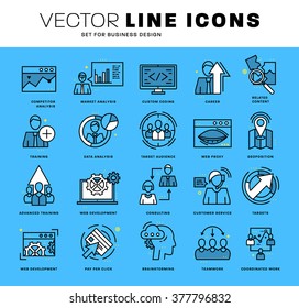 Thin Line Icons Set. Business Elements for Websites, Banners, Infographic Illustrations. Simple Linear Pictograms Collection. Logo Concepts Pack for Trendy Designs. Premium Quality Pictogram Pack