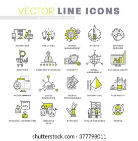 Thin Line Icons Set. Business Elements for Websites, Banners, Infographic Illustrations. Simple Linear Pictograms Collection. Logo Concepts Pack for Trendy Designs. Premium Quality Pictogram Pack