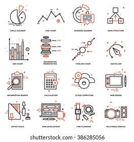 Thin Line Icons Set. Business Elements for Websites, Banners, Infographic Illustrations. Simple Linear Pictograms Collection. Logo Concepts Pack for Trendy Designs. Premium Quality Pictogram Pack