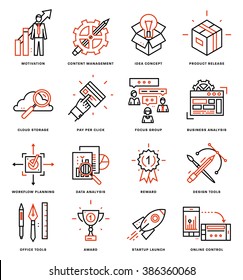 Thin Line Icons Set. Business Elements for Websites, Banners, Infographic Illustrations. Simple Linear Pictograms Collection. Logo Concepts Pack for Trendy Designs. Premium Quality Pictogram Pack