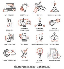 Thin Line Icons Set. Business Elements for Websites, Banners, Infographic Illustrations. Simple Linear Pictograms Collection. Logo Concepts Pack for Trendy Designs. Premium Quality Pictogram Pack