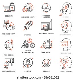 Thin Line Icons Set. Business Elements for Websites, Banners, Infographic Illustrations. Simple Linear Pictograms Collection. Logo Concepts Pack for Trendy Designs. Premium Quality Pictogram Pack