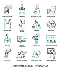 Thin Line Icons Set. Business Elements for Websites, Banners, Infographic Illustrations. Simple Linear Pictograms Collection. Logo Concepts Pack for Trendy Designs. Premium Quality Pictogram Pack