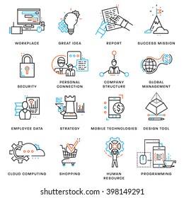 Thin Line Icons Set. Business Elements for Websites, Banners, Infographic Illustrations. Simple Linear Pictograms Collection. Logo Concepts Pack for Trendy Designs. Premium Quality Pictogram Pack