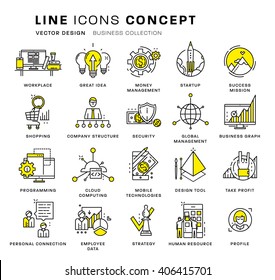 Thin Line Icons Set. Business Elements for Websites, Banners, Infographic Illustrations. Simple Linear Pictograms Collection. Logo Concepts Pack for Trendy Designs. Premium Quality Pictogram Pack