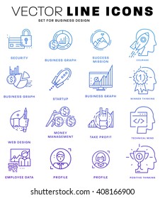 Thin Line Icons Set. Business Elements for Websites, Banners, Infographic Illustrations. Simple Linear Pictograms Collection. Logo Concepts Pack for Trendy Designs. Premium Quality Pictogram Pack