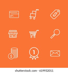 Thin line icons set. Icons for business, management, finance, strategy, planning, analytics, banking, communication, social network, affiliate marketing.