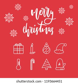 Thin line icons set of christmas and celebrations. Outline symbol collection.