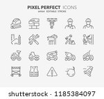 Thin line icons set of construction and architecture. Outline symbol collection. Editable vector stroke. 64x64 Pixel Perfect.