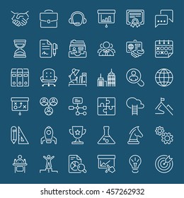 Thin line icons set. Flat symbols about business