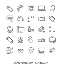 Thin line icons set - gadgets, devices,electronic for your design