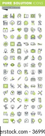 Thin line icons set of health care and medicine theme, online medical support, family health care, dental treatment, diagnosis and treatment, health insurance. Premium quality outline icon collection.