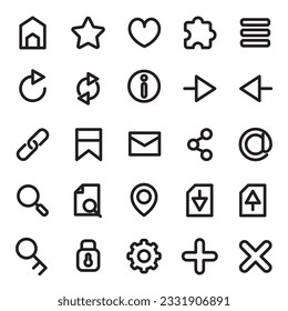 Thin line icons set of internet, web, browser
