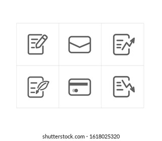 Thin line icons set of learning and stock market. Outline symbol collection. Editable vector stroke.