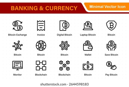 Thin line icons set of money, coins and finances. Outline symbol collection. Money, coins and finances thin line icon set. Outline icon collection.
