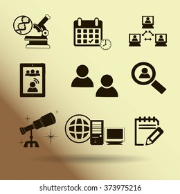 Thin line icons set. Icons for online education, video tutorials, training courses