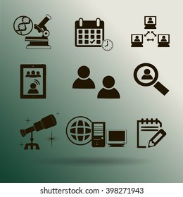 Thin line icons set. Icons for online education, video tutorials, training courses