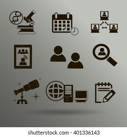 Thin line icons set. Icons for online education, video tutorials, training courses