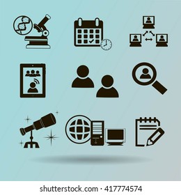 Thin line icons set. Icons for online education, video tutorials, training courses