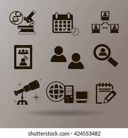 Thin line icons set. Icons for online education, video tutorials, training courses