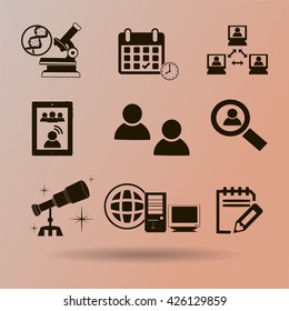 Thin line icons set. Icons for online education, video tutorials, training courses
