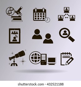 Thin line icons set. Icons for online education, video tutorials, training courses